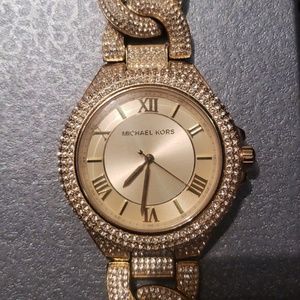 Gold bling bracelet watch